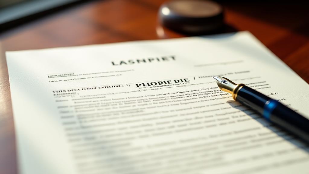 Close up of a legal professional reviewing a contract focus on intellectual property terms